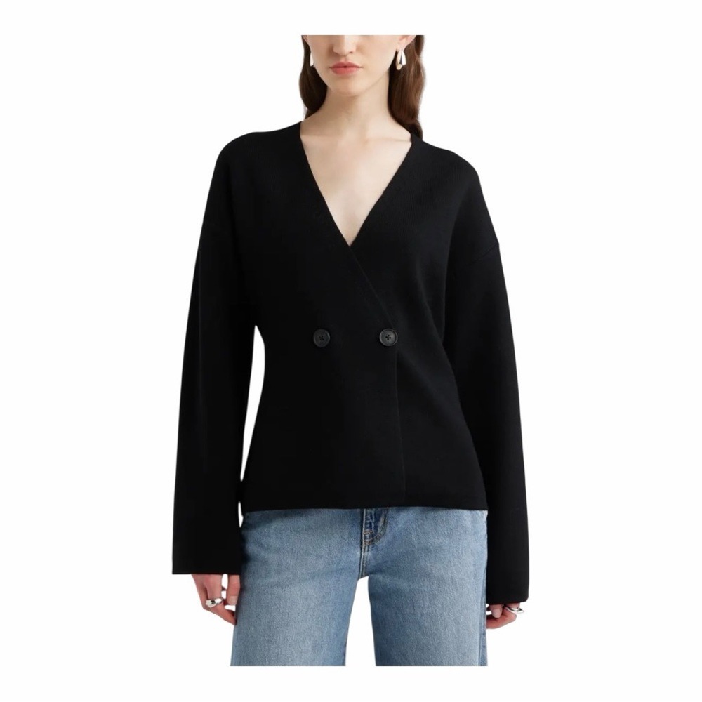 Nordstrom 91% Merino Wool‎ Double Breasted V Neck Sweater NWOT